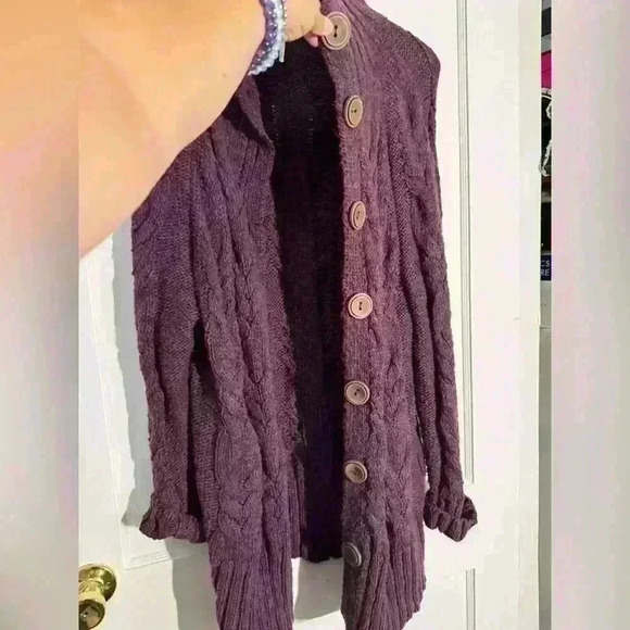 FREE PEOPLE Expresso Cable Long Cardigan - Picture 4 of 7